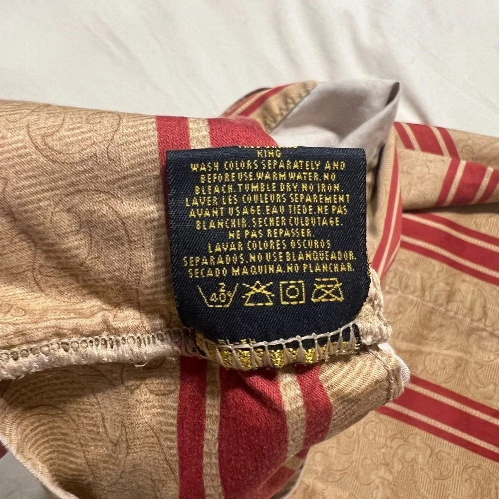 RARE VINTAGE RALPH LAUREN BERTRAND RED CAMEL SATEEN PILLOW CASES